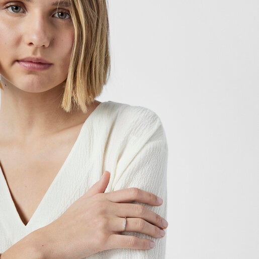 Anillo Riviere de Oro blanco con Diamantes