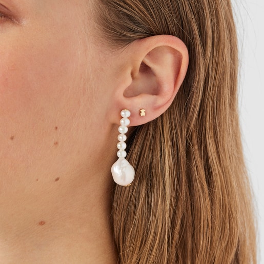 Gloss Earrings with Pearls