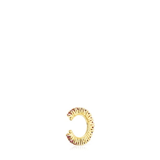 Earcuff con placcatura in oro 18 kt su argento e rodoliti TOUS Straight