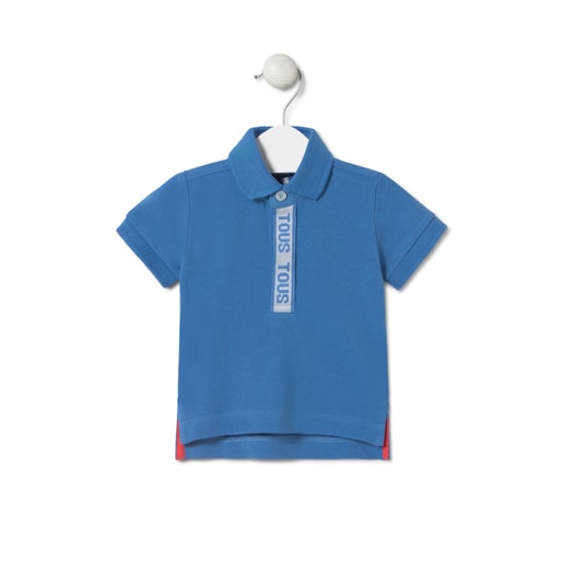 Piqué polo t-shirt in Casual blue