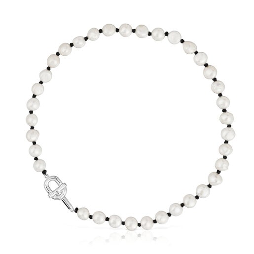 44 cm black nylon Necklace with cultured pearls TOUS MANIFESTO | TOUS