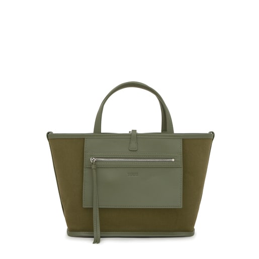 حقيبة أحمال خفيفة متوسطة الحجم بوجهين مزدوجة الاستخدام باللون الكاكي من تشكيلة TOUS Manifesto