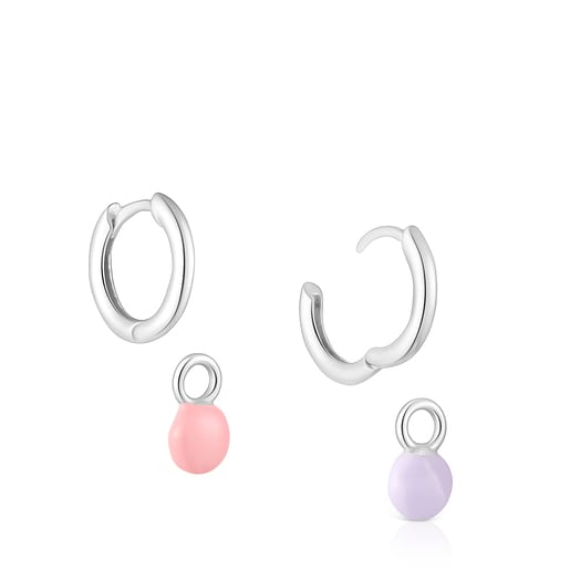 Brincos em prata e esmalte colorido TOUS Joy Bits