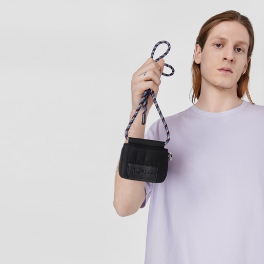 Black TOUS Empire Padded Hanging change purse