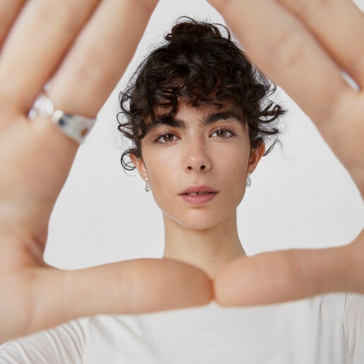 Серебряные серьги Silueta с жемчугом