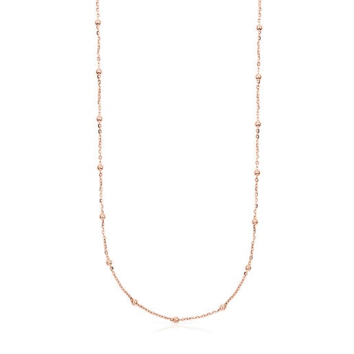 Choker with 18kt rose-gold plating over silver and balls TOUS Chain