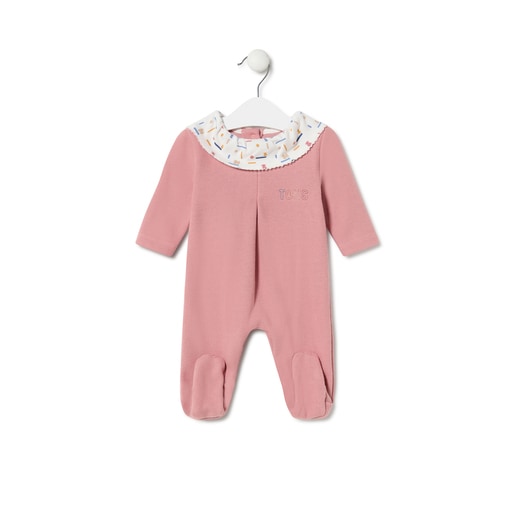 Baby playsuit in Geome pink