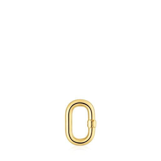 טבעת Hold Oval קטנה עם ציפוי זהב 18 קראט על כסף