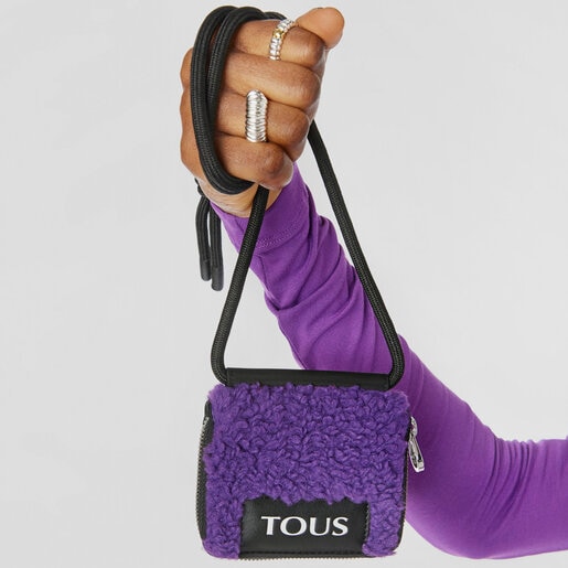 Monedero colgante lila TOUS Empire Fur