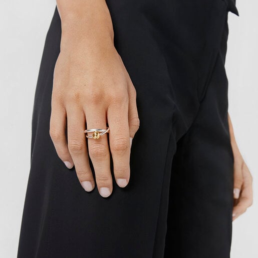 silver and vermeil Plump Double ring