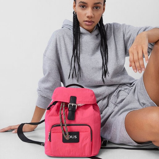 Small fluorescent pink TOUS Empire Cotton Backpack