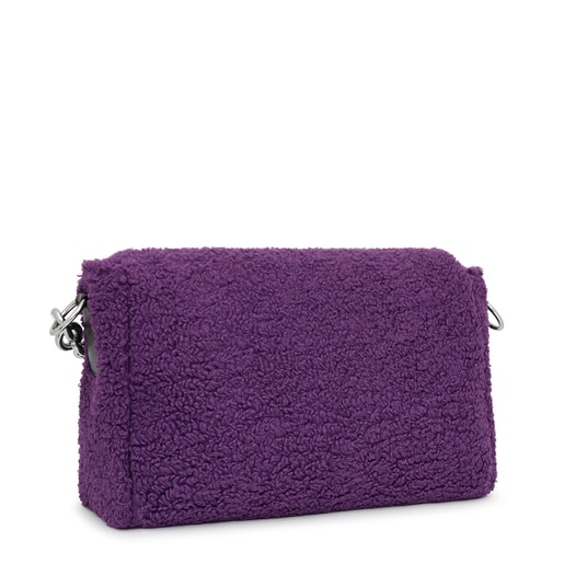 Large lilac-colored TOUS Empire Fur Crossbody bag