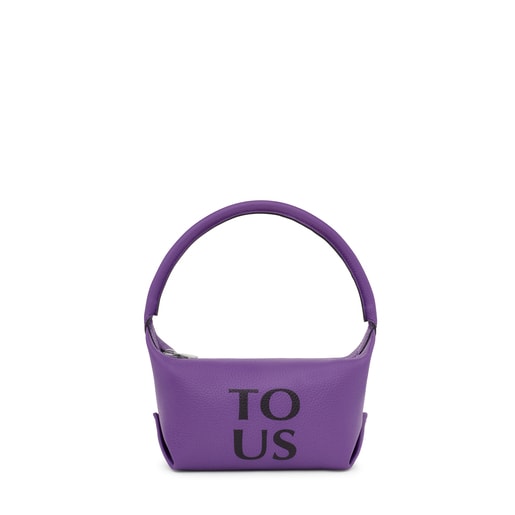 Sac porté épaule en cuir lilas TOUS Balloon