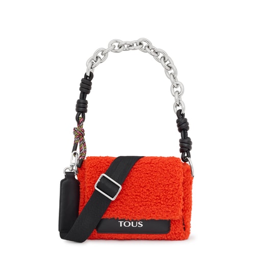 Small orange TOUS Empire Fur Crossbody bag