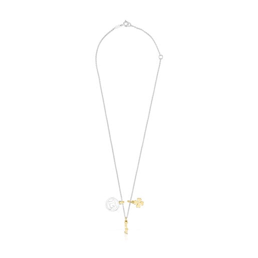 Silver and Silver Vermeil TOUS Good Vibes 13 – clover Necklace