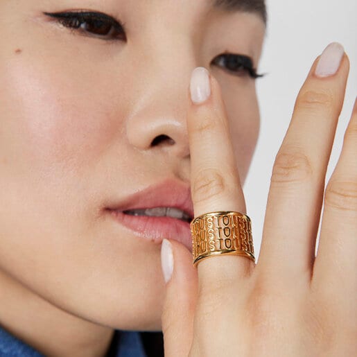 Silver vermeil Wide ring Logo