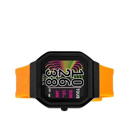 B-Connect Smartwatch with orange silicone strap