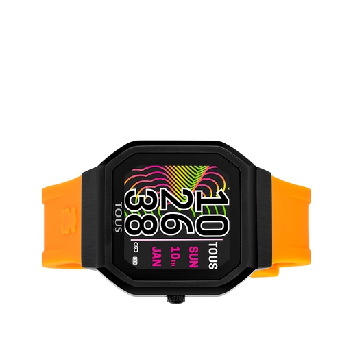 Montre smartwatch B-Connect avec bracelet en silicone orange