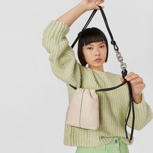 Mini bolso beige de piel TOUS Cloud