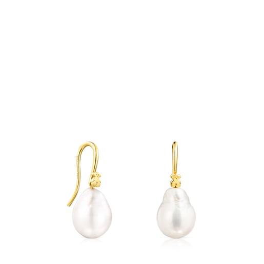 Tous Gloss – Náušnice ze žlutého stříbra Vermeil a perel