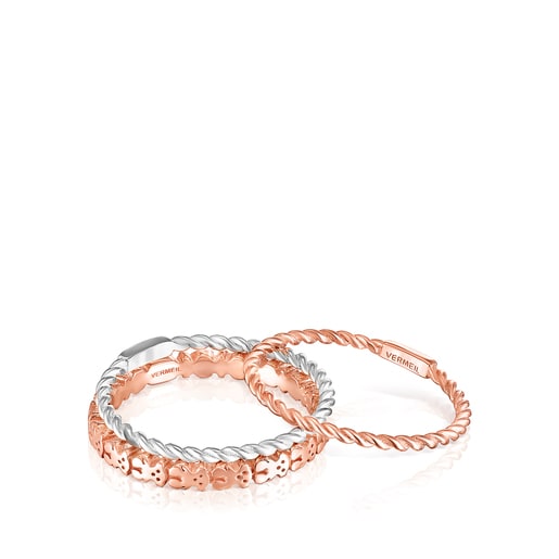 Lot de Bagues Ring Mix en Argent, Argent Vermeil et Argent Vermeil rosé