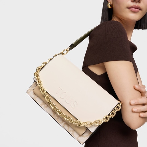 Medium ivory-colored Audree Crossbody bag Kaos Icon