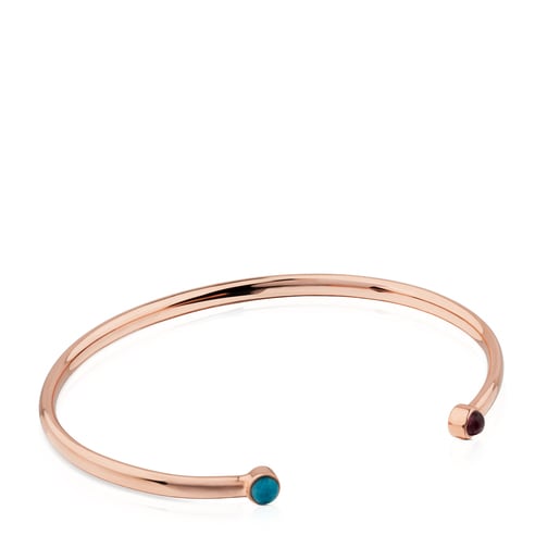 Bracelet Super Power en Argent Vermeil rose avec Turquoise et Rubis