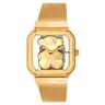 Analog watch with gold-colored steel bracelet D-Bear Party