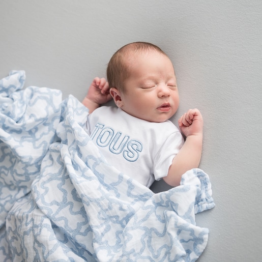 Mussolina per a nadó Muse Kaos blau boira