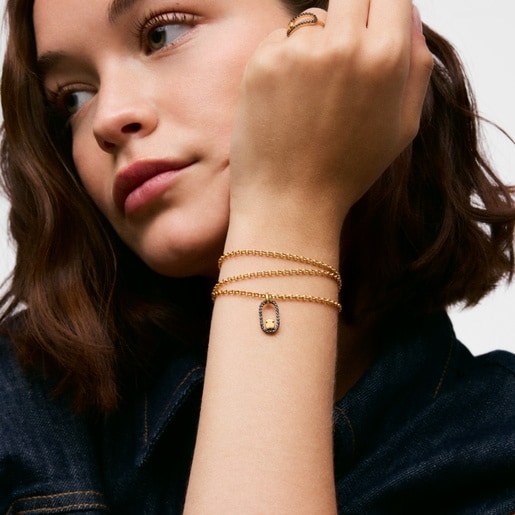 18ktゴールドコーティング・シルバーとスピネルのペンダントトップ TOUS Camille