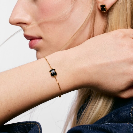 18kt gold plating over silver chain Bracelet with bear motif TOUS Icon Color