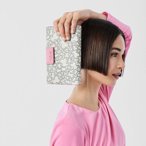 財布  Kaos Mini  M  合成皮革 ベージュ・ピンク