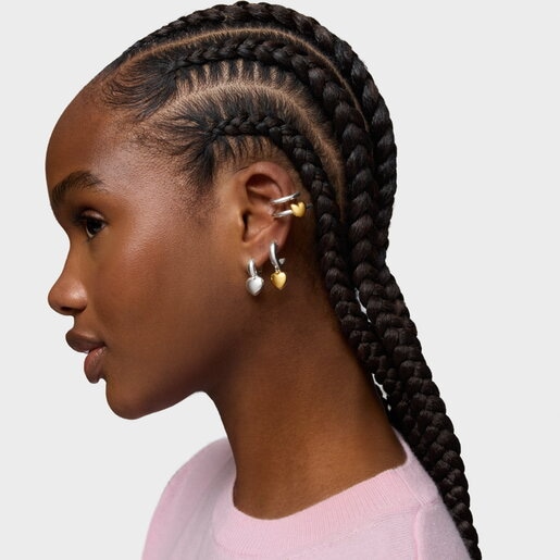 Aretes aro de plata motivo corazón TOUS Flechazo