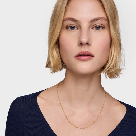 Gargantilla con baño de oro de 18 kt sobre plata cordón 50 cm TOUS Basics