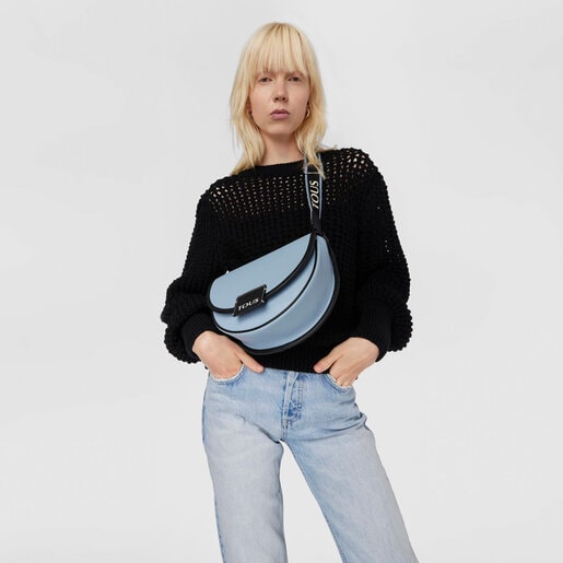 תיק צד TOUS Half-Moon בינוני בצבע כחול