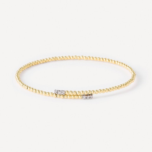 Pulsera abierta de oro con diamantes TOUS ATELIER