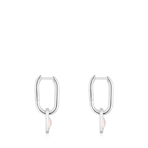 Aretes aro de plata y cuarzo Camille