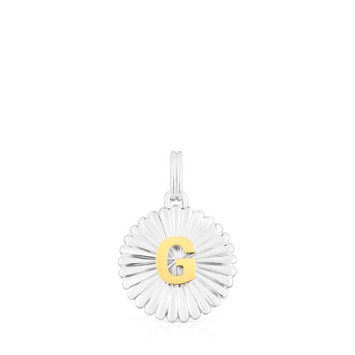 Pendentif médaille lettre G TOUS Alphabet argent et argent vermeil