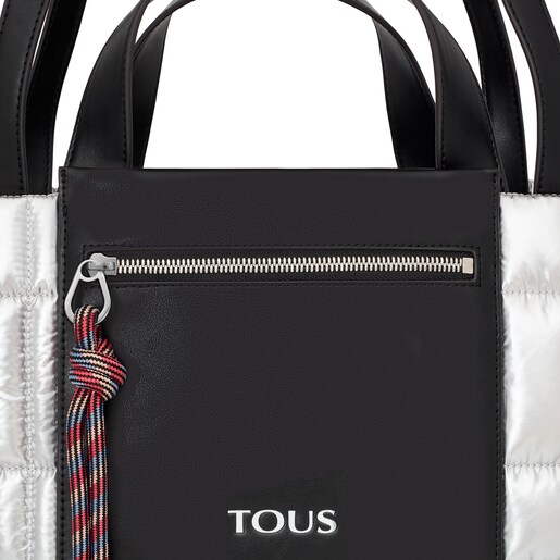 Velká Tote taška TOUS Empire Padded stříbrné barvy