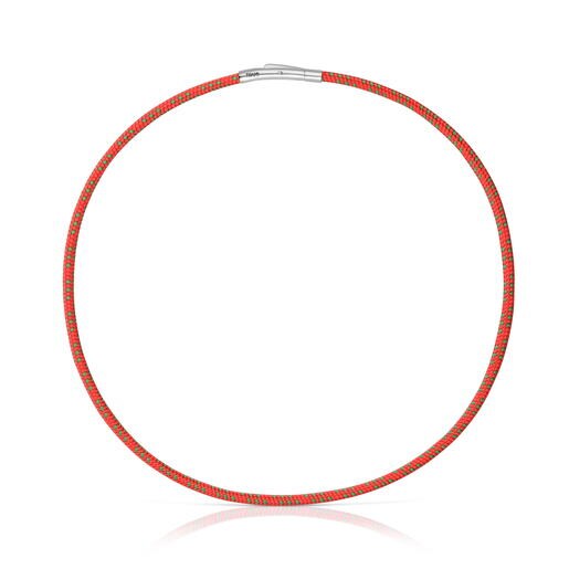 Necklace with red cord and steel TOUS Basics