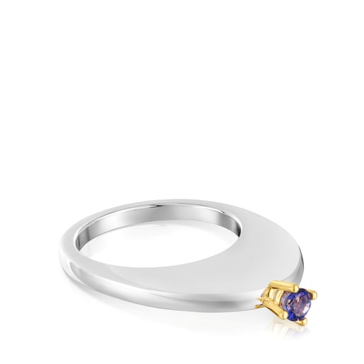 Large oval two-tone Ring with iolite My Other Half | TOUS