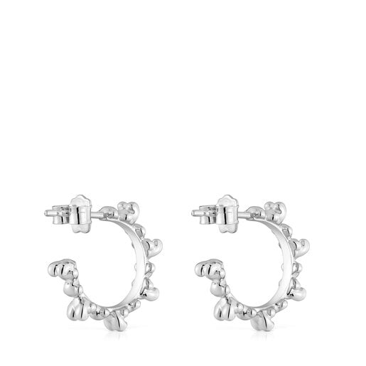 Bold Bear 12 mm silver Hoop earrings