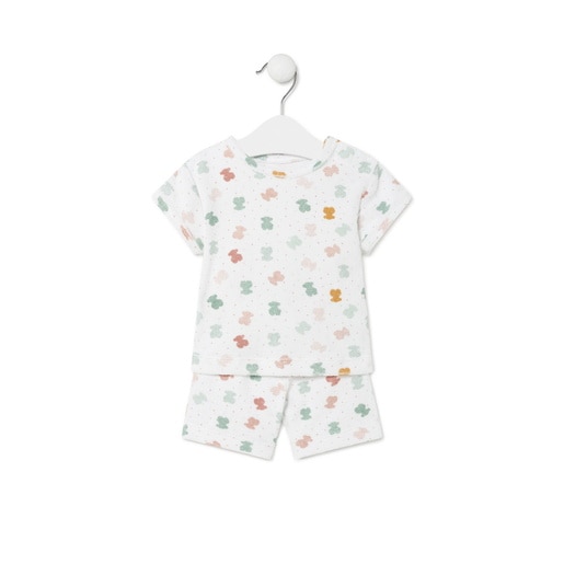 Terry cloth baby outfit in Joy white