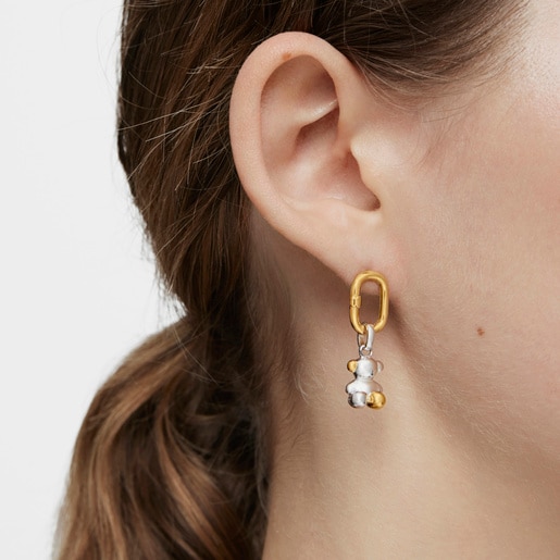 Small Earrings with 18kt gold plating over silver Hold Oval