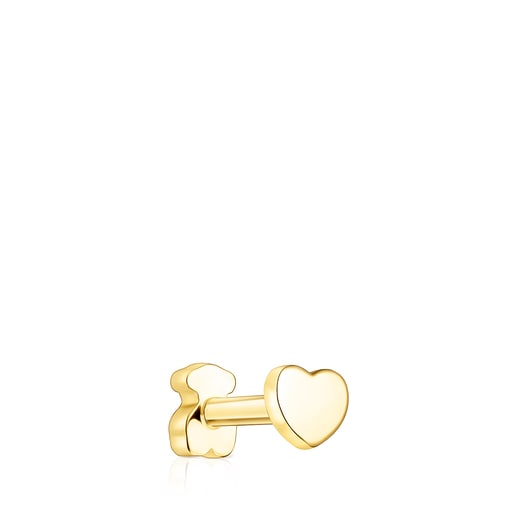 Dwustronny kolczyk Tous Piercing do ucha z żółtego złota z motywem serca