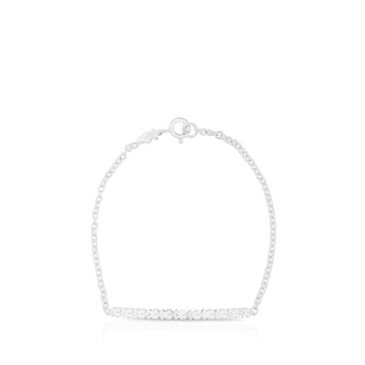 Bracciale dritto in argento da 17,5 cm