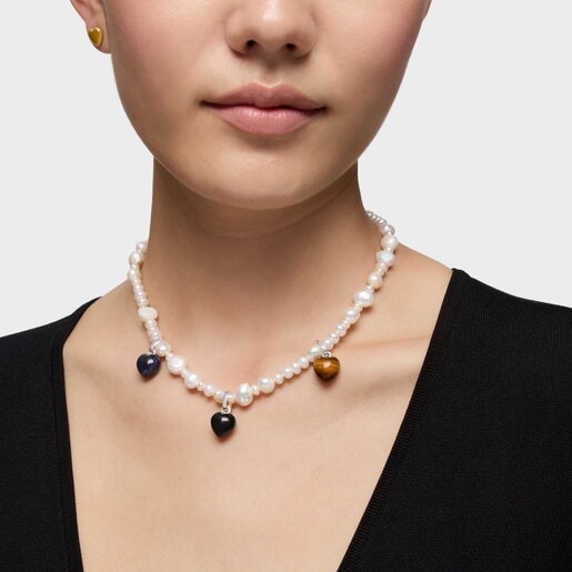 Colgante de plata y ónix TOUS Flechazo