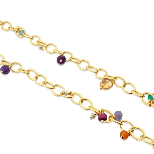 Колье Elise из серебра с позолотой и драгоценными камнями