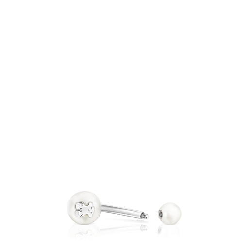 Steel TOUS Pearl navel Piercing with pearls