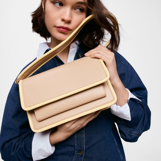 Medium sand-colored Crossbody bag TOUS Audree Pipings